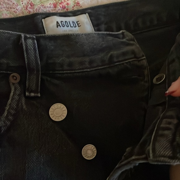 Agolde criss cross charcoal shorts - Picture 3 of 5